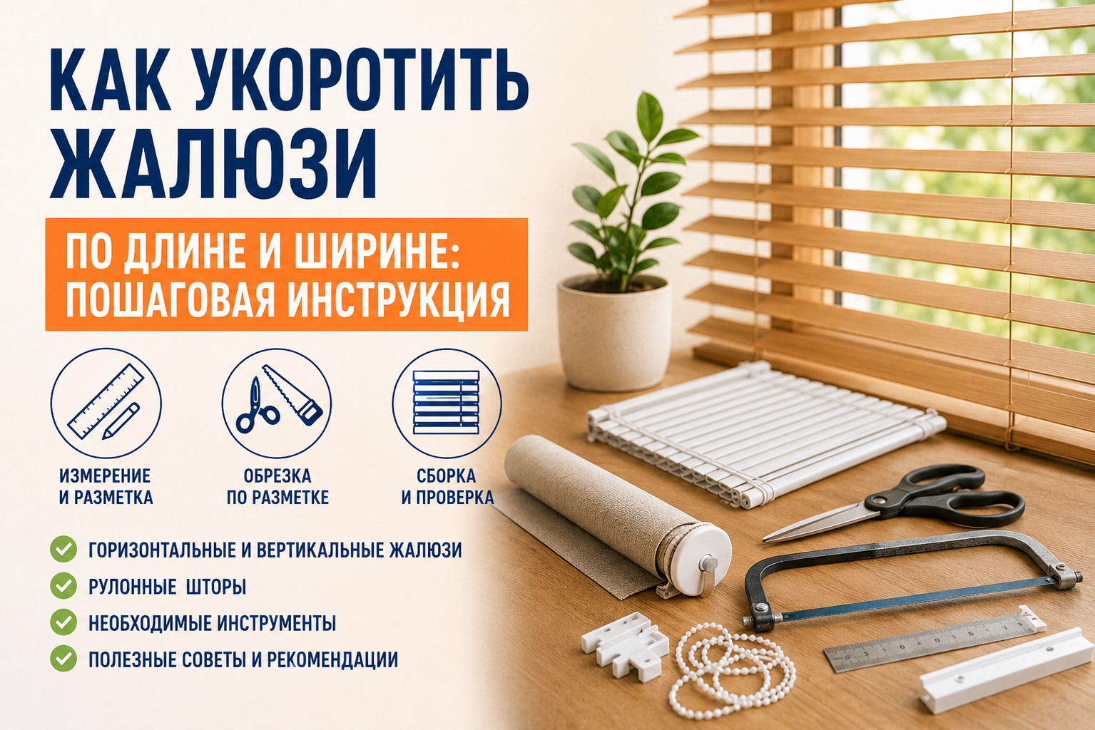 Как укоротить жалюзи по длине и ширине: пошаговая инструкция для горизонтальных, вертикальных и рулонных жалюзи